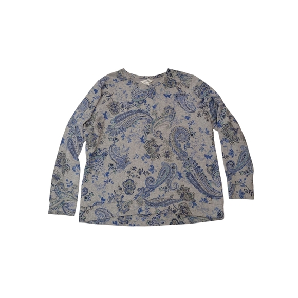 Northern Reflections Blue Paisley Long Sleeve Top - Picture 1 of 4